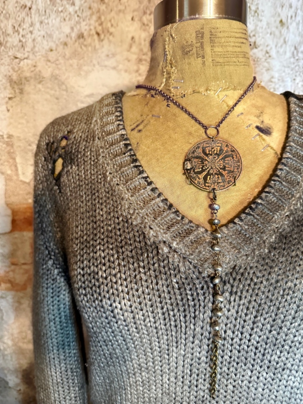 upcycled mixed metal necklace